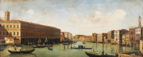 Venice, view of the Grand - Venetian artist late of the 19th century - Paintings & Drawings Style 